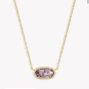 Elisa Gold Short Pendant Necklace In Amethyst